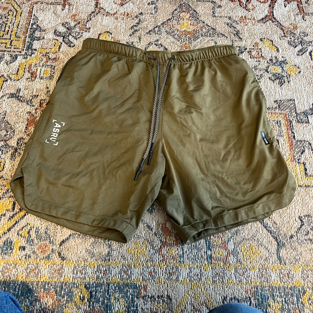 ASRV Olive Men's Athletic Shorts